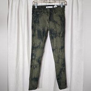 Zara Women's Tie Dye Skinny Jeans Sz 2 Green/black